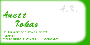anett kokas business card